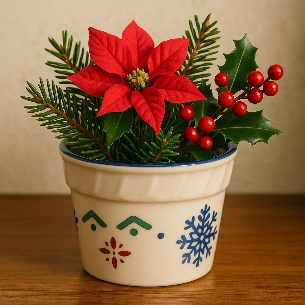Pfaltzgraff Nordic Christmas 3" Flower Pot / Planter